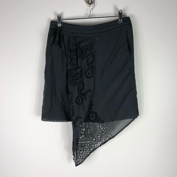 Anthropologie Leifnotes Silk Blend Black Skirt 631 - Picture 2 of 9